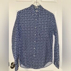 J. Crew Blue and White Casual Button Down Shirt